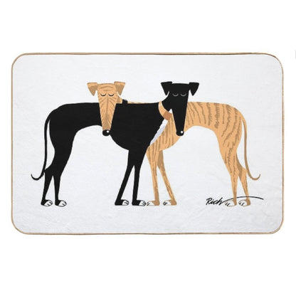 Head Rest Brindle Hound Bath Mat