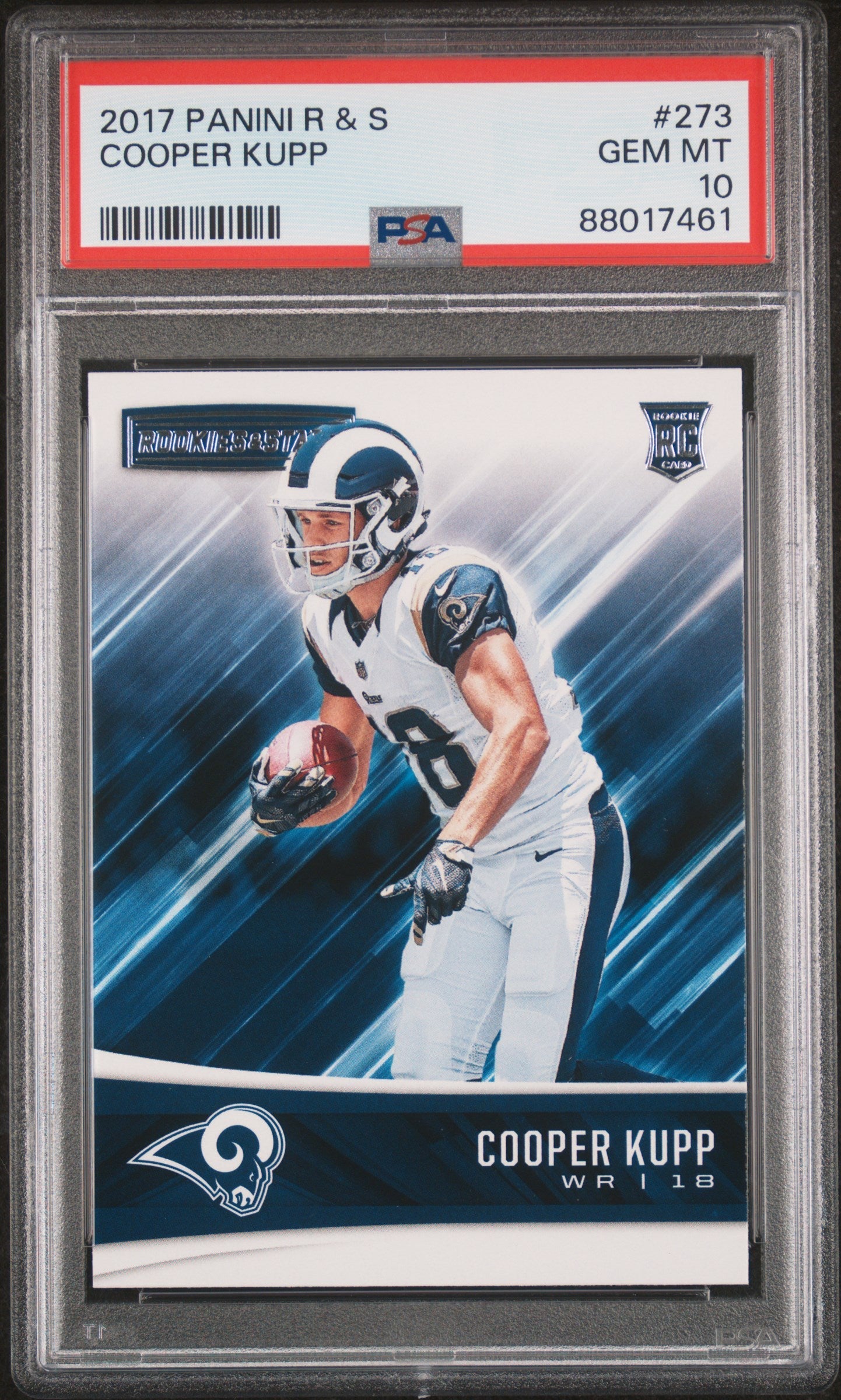 Graded 2017 Panini Rookies & Stars Cooper Kupp #273 Rookie RC Football Card PSA 10 Gem Mint