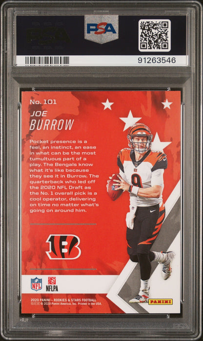 Graded 2020 Panini Rookies & Stars Joe Burrow #101 Rookie RC Football Card PSA 10 Gem Mint