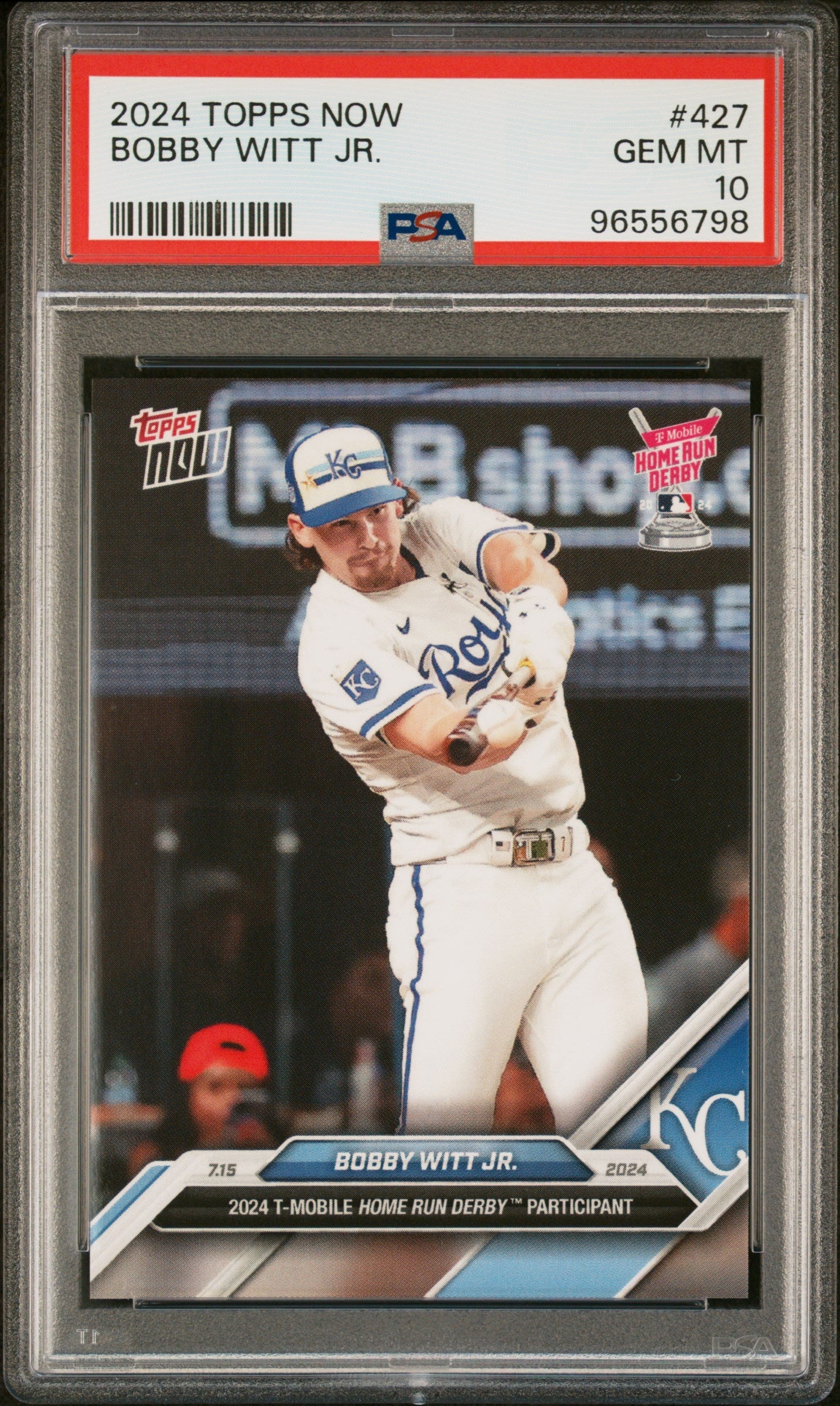 Graded 2024 Topps Now Bobby Witt Jr. #427 2024 HR Derby Baseball Card PSA 10 Gem Mint