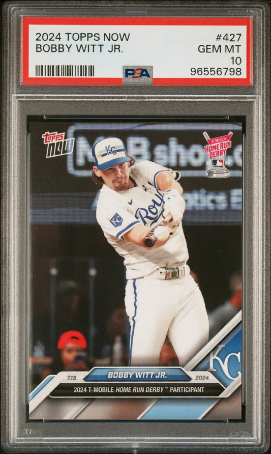 Graded 2024 Topps Now Bobby Witt Jr. #427 2024 HR Derby Baseball Card PSA 10 Gem Mint