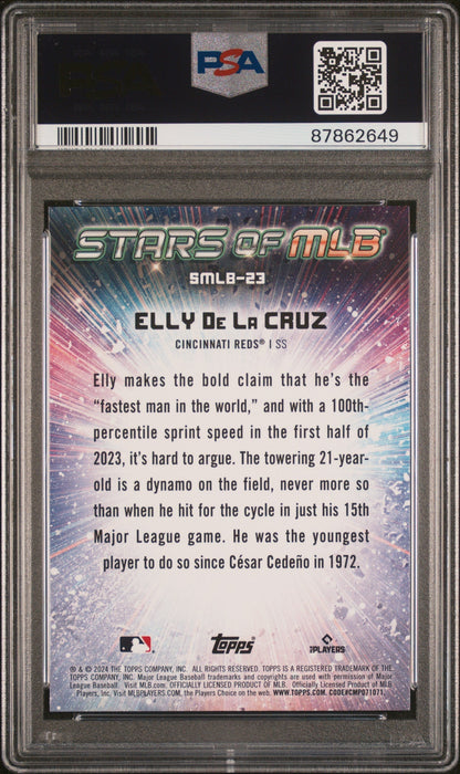 Graded 2024 Topps Elly De La Cruz #SMLB23 Stars of MLB Rookie RC Baseball Card PSA 10 Gem Mint