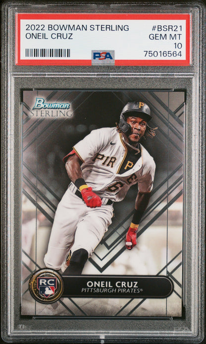 Graded 2022 Topps Bowman Sterling Oneil Cruz #BSR21 Rookie RC Baseball Card PSA 10 Gem Mint