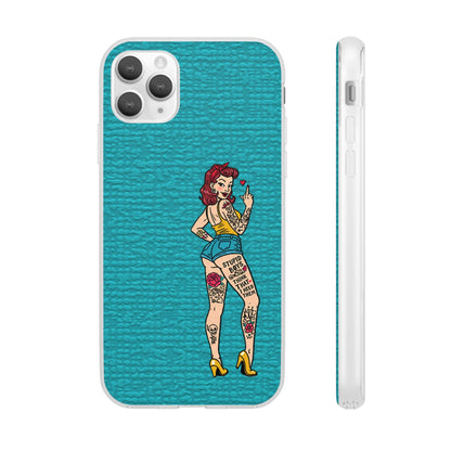 Sassy Pin-Up Stupid Boys Teal Flexi Phone Case