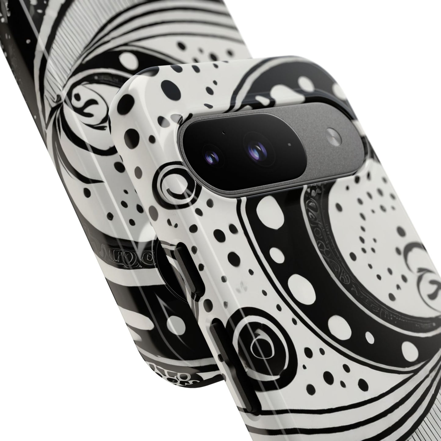 Artistic Black & White Swirl Tough Phone Case