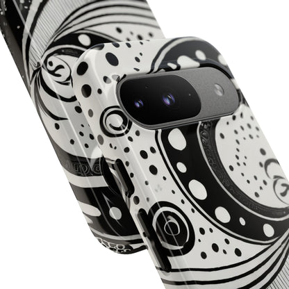 Artistic Black & White Swirl Tough Phone Case
