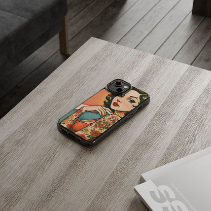 Retro Pin Up Clear Phone Case