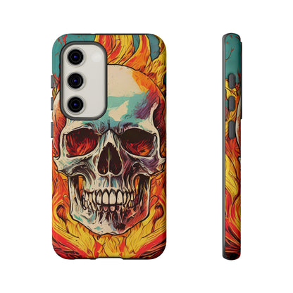 Flaming Skull Tough Phone Case