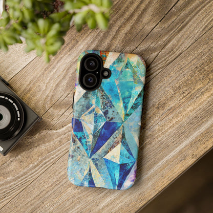 Diamond Blue Abstract Tough Phone Case