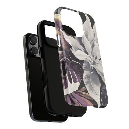 White & Plum Floral Tough Phone Case