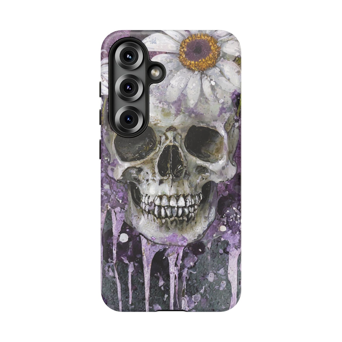 Plum Skull and Daisy Tough Phone Case