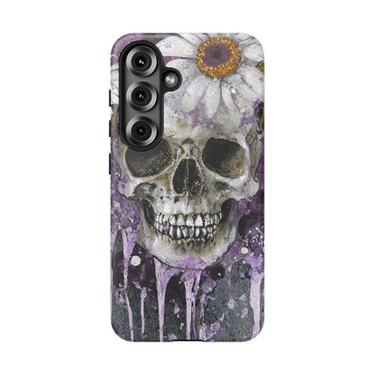 Plum Skull and Daisy Tough Phone Case