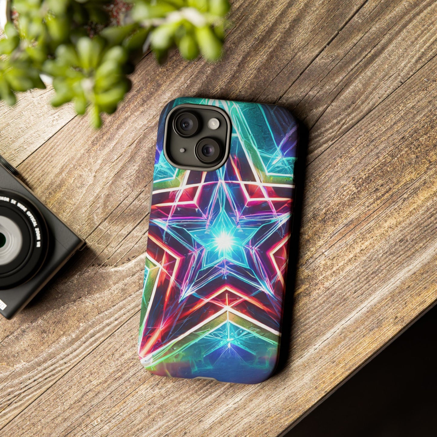 Neon Light Stars Tough Phone Case