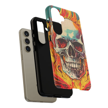 Flaming Skull Tough Phone Case