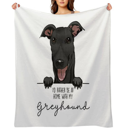 I’d Rather Be at Home with My Greyhound Throw Blanket