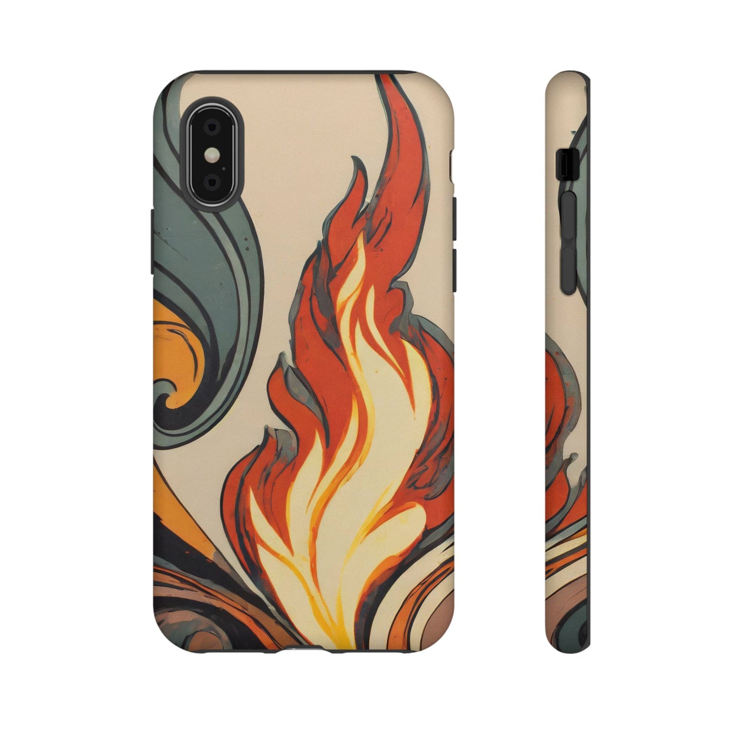 Artistic Flames Abstract Tough Phone Case