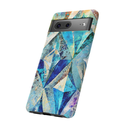 Diamond Blue Abstract Tough Phone Case