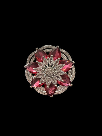 DJR132 Cz silver plated  ring ( READY TO SHIP)