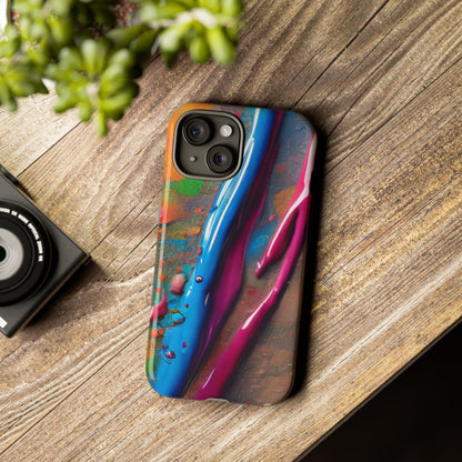 Colorful Artistic Paint Splatter Tough Phone Case