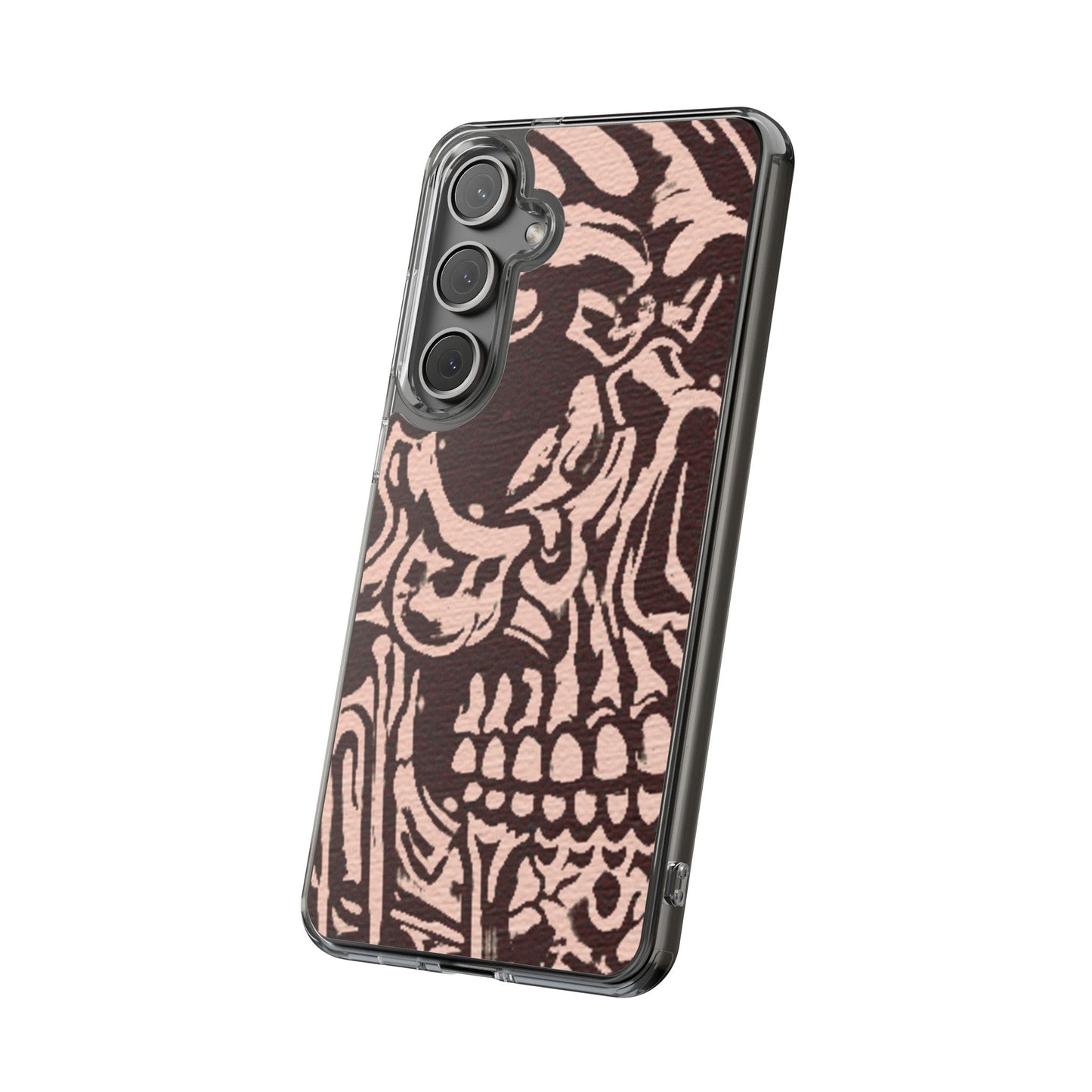 Gothic Abstract Skull Clear Phone Case