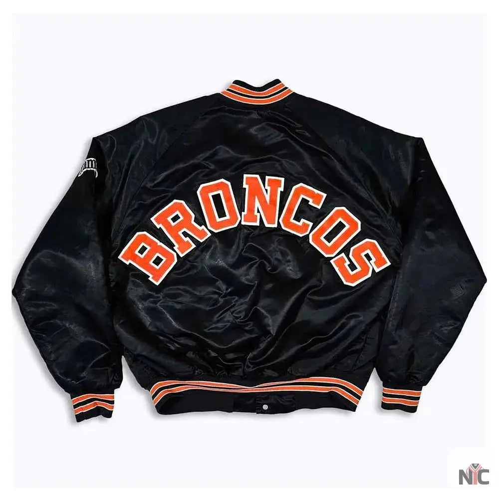 80s Denver Broncos Black Bomber Jacket