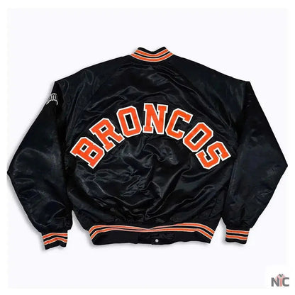80s Denver Broncos Black Bomber Jacket