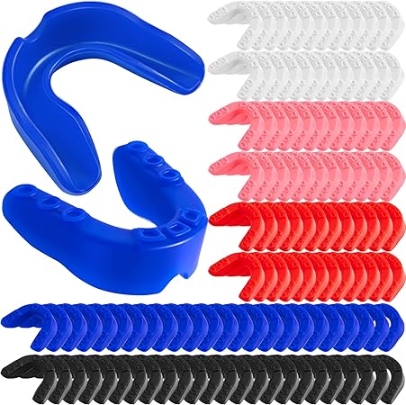 Leumoi 120pcs Sport Mouth Guards Mouthpiece Protection for Adults Youth Athletic Mouthguard Gum Teeth Armor for Football Boxing Basketball Hockey Contact Sports Hockey Karate Rugby Match(Fresh Color)