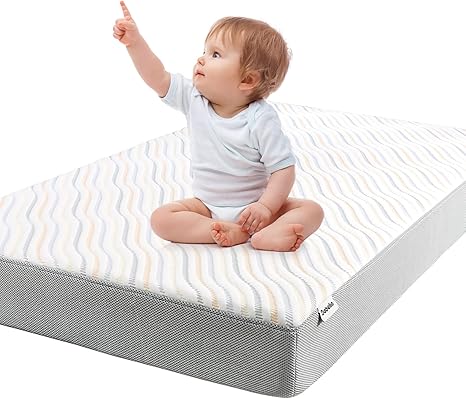 BABELIO Biobased Crib & Toddler Mattress | Dual-Sided CertiPUR-US & USDA Certified Biobased Mattress | Washable Soybean Fiber Mattress Cover & Waterproof Layer | 52"x27.5"x5"