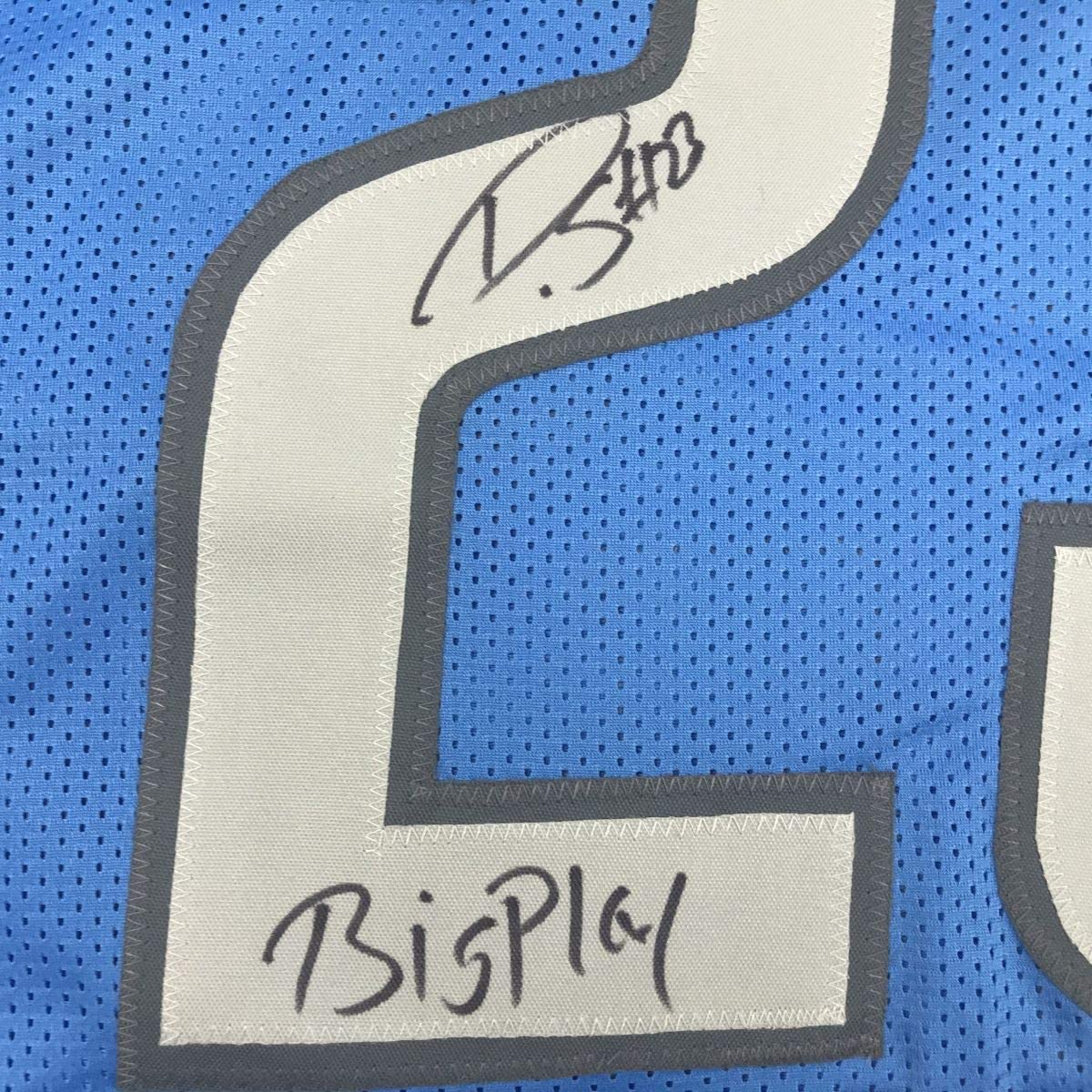Autographed/Signed Darius Slay Jr. Big Play Detroit Blue Football Jersey JSA COA
