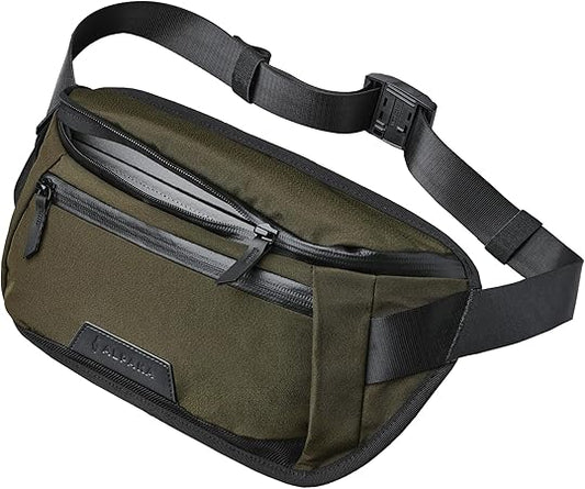 ALPAKA Bravo Sling Mini V2 - Sling Bag Fits an iPad Mini, 5L Small Crossbody Bag for Men Weather Resistant Fabrics, Adjustable Shoulder Strap, Quick Release Maglockz Buckle (Army Green Axoflux 300D)