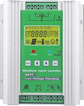 400W Wind Solar Hybrid Charge Controller, 12V/24V MPPT Boost Charge Regulator with LCD Display, Auto Identification System Voltage Battery Off Grid Controller