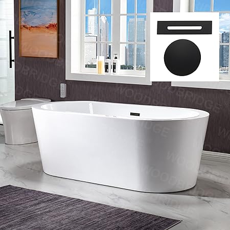 WOODBRIDGE B0002-MB-Drain&O Bathtub, Matte Black