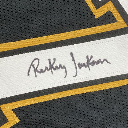 Autographed/Signed Rickey Jackson New Orleans Black Football Jersey Beckett BAS COA