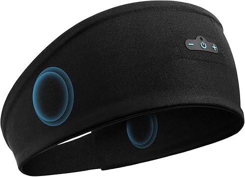 Sleep Headphones Bluetooth Headband for Side Sleeper, 17 Hours Playtime, Wireless Headband Headphones with HD Stereo Speakers for Workout, Running, Yoga, Ideal Gifts for Men, Women, Teens, Black