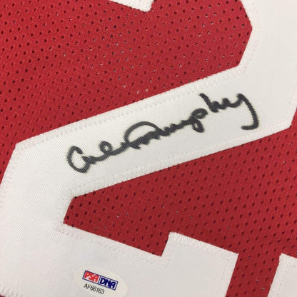 Framed Autographed/Signed Calvin Murphy 35x39 Houston Red Basketball Jersey PSA/DNA COA