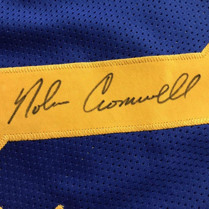 Framed Autographed/Signed Nolan Cromwell 35x39 Los Angeles LA Rams Blue Football Jersey JSA COA