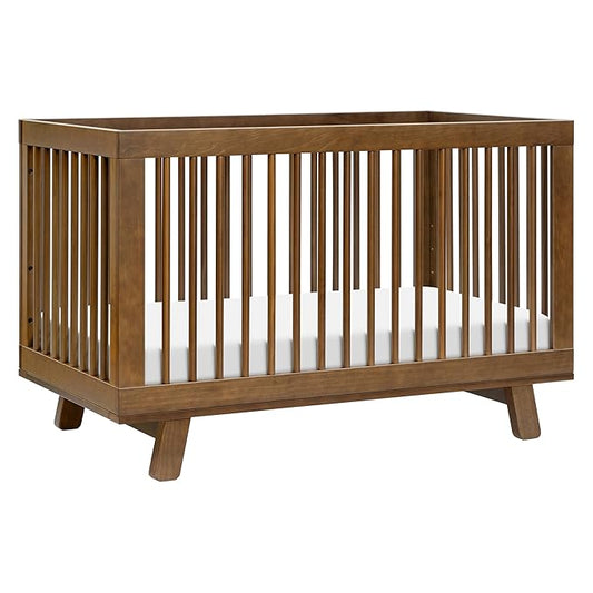 Babyletto Hudson 3-in-1 Convertible Crib with Toddler Bed Conversion Kit in Natural Walnut, Greenguard Gold Certified