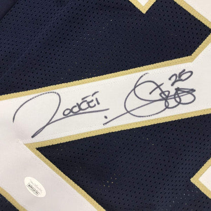 Framed Autographed/Signed Raghib Ismail Rocket 35x39 Notre Dame Blue College Football Jersey JSA COA