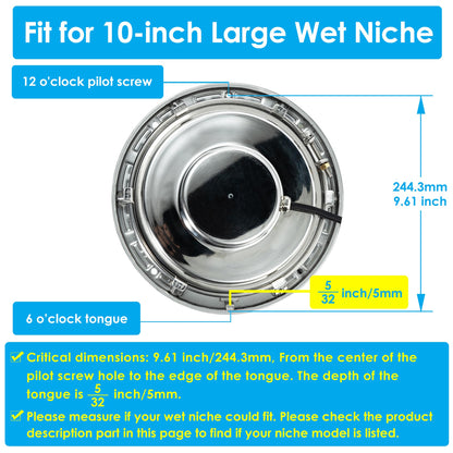 HQUA PN01DC 120V AC LED RGBW Color Change Inground Pool Light, 10" 35W 3000lm