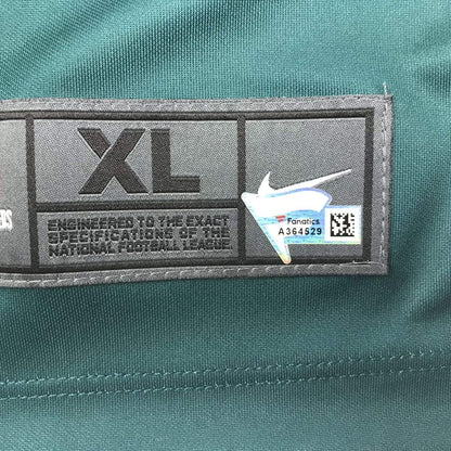 Autographed/Signed Carson Wentz Philadelphia Eagles Green Nike Dri Fit Football Jersey Fanatics COA