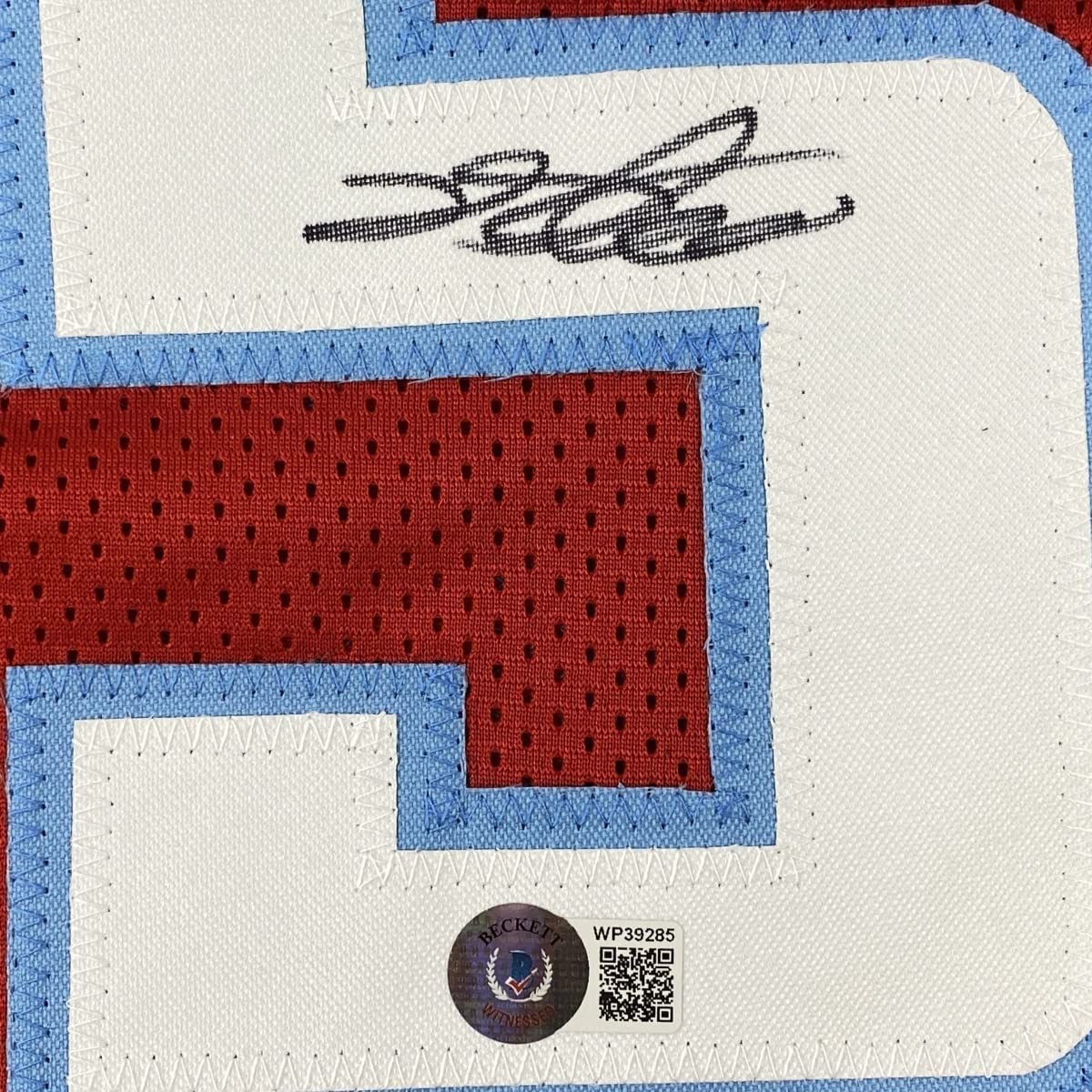 Framed Autographed/Signed De'Aaron Fox 35x39 Sacramento Red City Edition Basketball Jersey Beckett BAS COA