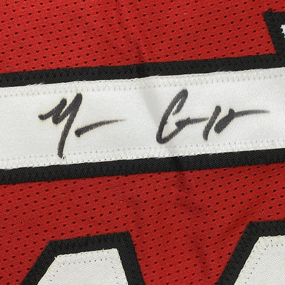 Framed Autographed/Signed Mario Chalmers 35x39 Miami Red Basketball Jersey JSA COA