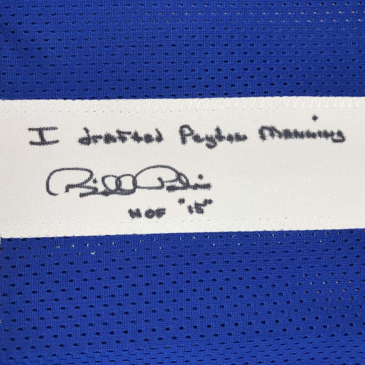 Autographed/Signed Bill Polian HOF 15 Indianapolis Blue Football Jersey JSA COA