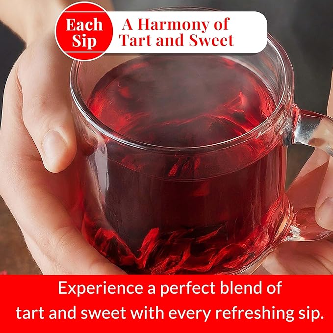 Akshit Hibiscus Moringa Tea Blend, 75 Hibiscus Tea Bags Blended  with Moringa Leaves, Black Pepper, and  Eucalyptus Leaves, Caffeine Free, Hibiscus Tea Blend