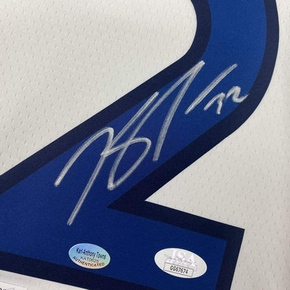 Autographed/Signed Karl-Anthony Towns Minnesota White Basketball Jersey JSA COA