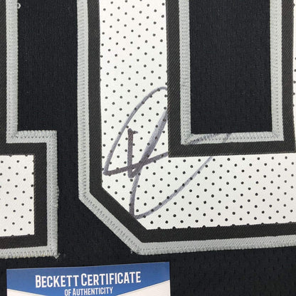 Autographed/Signed DeMar DeRozan San Antonio Black Basketball Jersey Beckett BAS COA