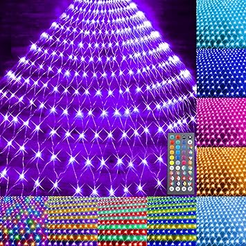 Color Changing Halloween Christmas Net Lights 9.8x6.6 ft Connectable Plug in LED Mesh Lights with Remote for Xmas Tree Lights, Bushes, Wedding, Garden, Indoor, Outdoor Decorations Clearance