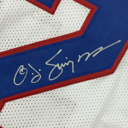 Autographed/Signed OJ O.J. Simpson Buffalo White Football Jersey JSA COA