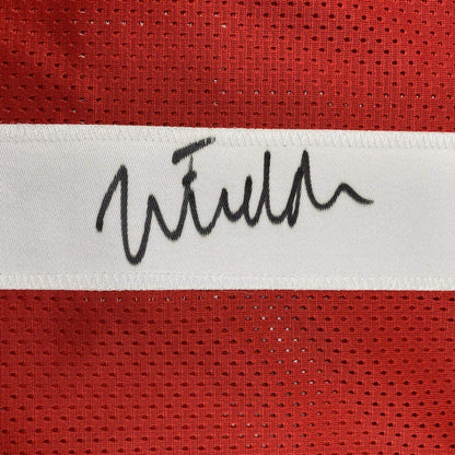 Autographed/Signed Justin Fields Ohio State Red College Football Jersey JSA COA