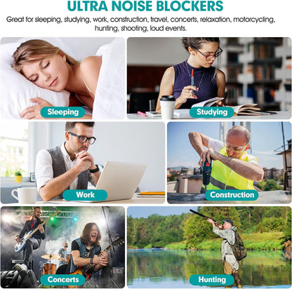 50 Pairs Earplugs for Noise Canceling Ear Plugs for Sleep Work Snoring Sound Canceling Blocking Construction Loud Noise Reducing Soft Foam Earplugs